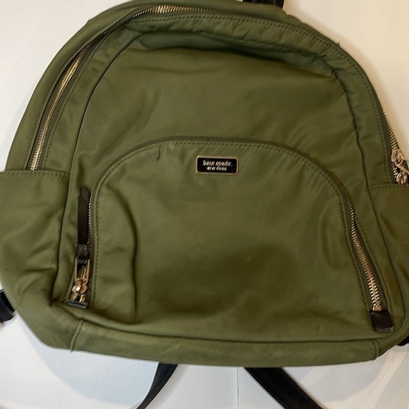 Kate Spade Small Olive Green Nylon Backpack Leather Straps main image 7